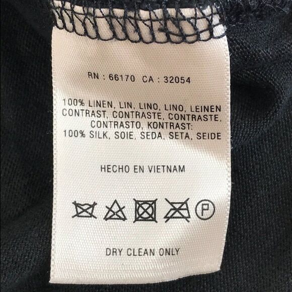 Anthropologie Postmark Linen Silk Pocket Tee Women's Size Small Black 9-H15 STCL - Picture 9 of 10